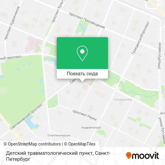 Карта Детский травматологический пункт