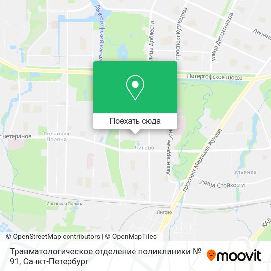 Карта Травматологическое отделение поликлиники № 91