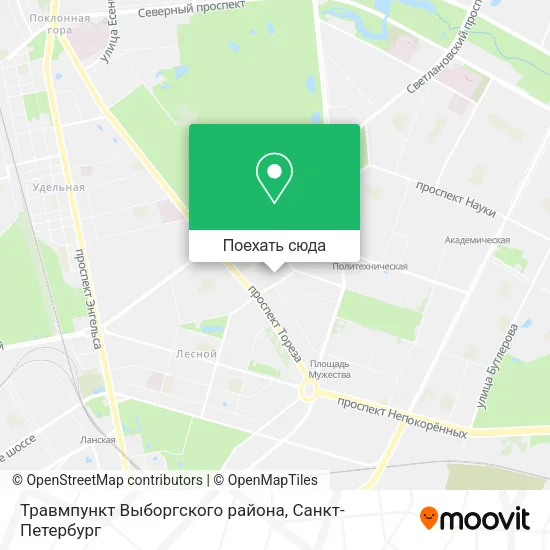 Карта Травмпункт Выборгского района