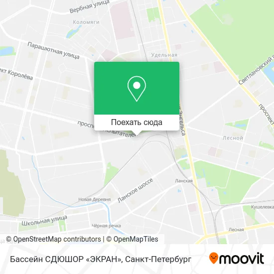 Карта Бассейн СДЮШОР «ЭКРАН»