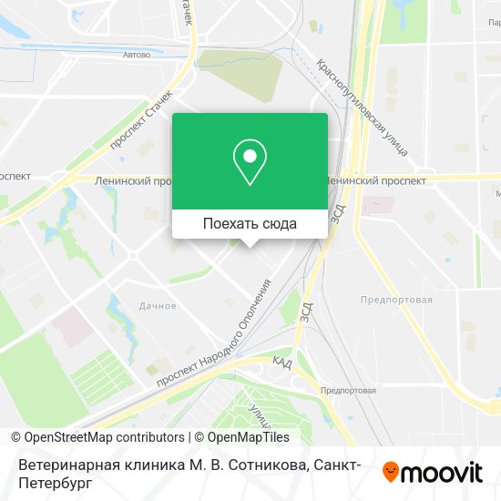 Карта Ветеринарная клиника М. В. Сотникова
