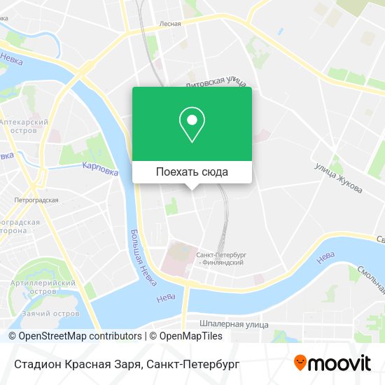 Карта Стадион  Красная Заря