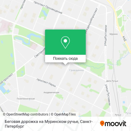 Карта Беговая дорожка на Муринском ручье