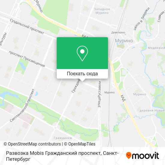 Карта Развозка Mobis Гражданский проспект
