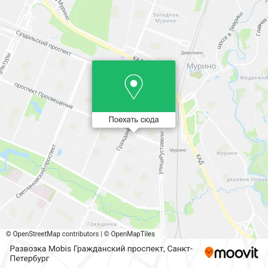 Карта Развозка Mobis Гражданский проспект