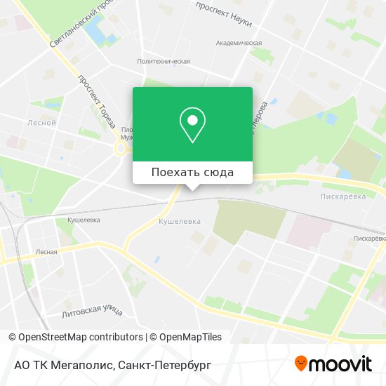 Карта АО  ТК Мегаполис