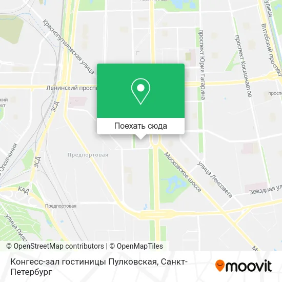 Карта Конгесс-зал гостиницы Пулковская