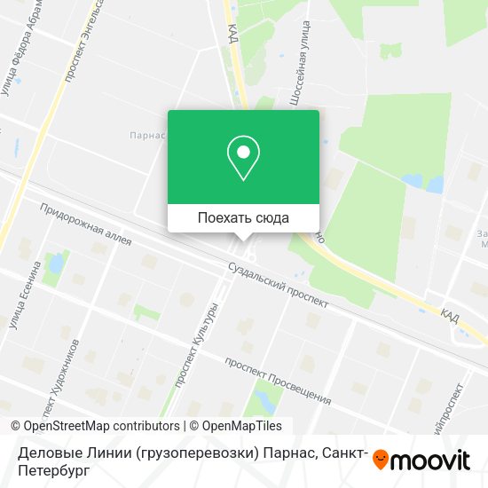 Карта Деловые Линии (грузоперевозки) Парнас