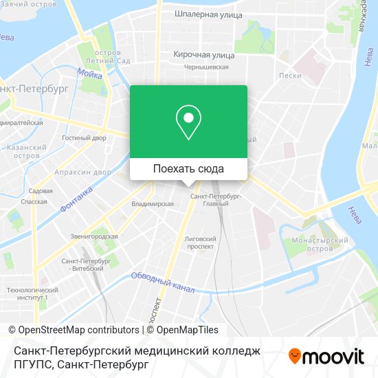 Карта Санкт-Петербургский медицинский колледж ПГУПС