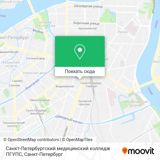 Карта Санкт-Петербургский медицинский колледж ПГУПС