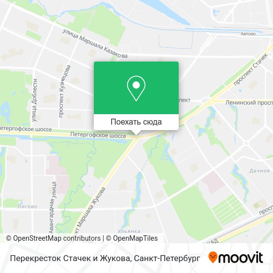 Карта Перекресток Стачек и Жукова