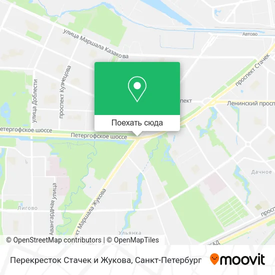 Карта Перекресток Стачек и Жукова