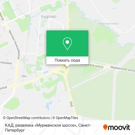 Карта КАД, развязка «Мурманское шоссе»