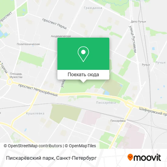 Карта Пискарёвский парк