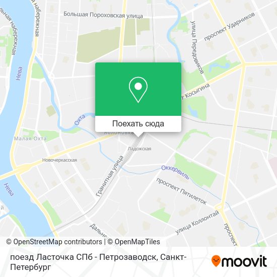 Карта поезд  Ласточка  СПб - Петрозаводск