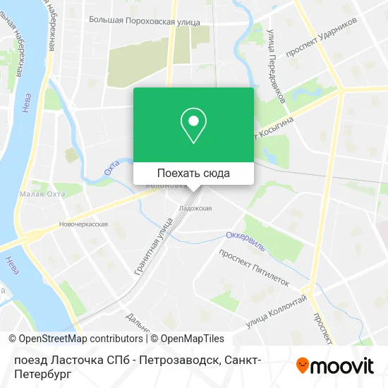Карта поезд  Ласточка  СПб - Петрозаводск