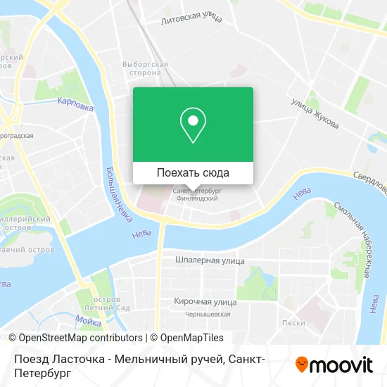 Карта Поезд  Ласточка - Мельничный ручей