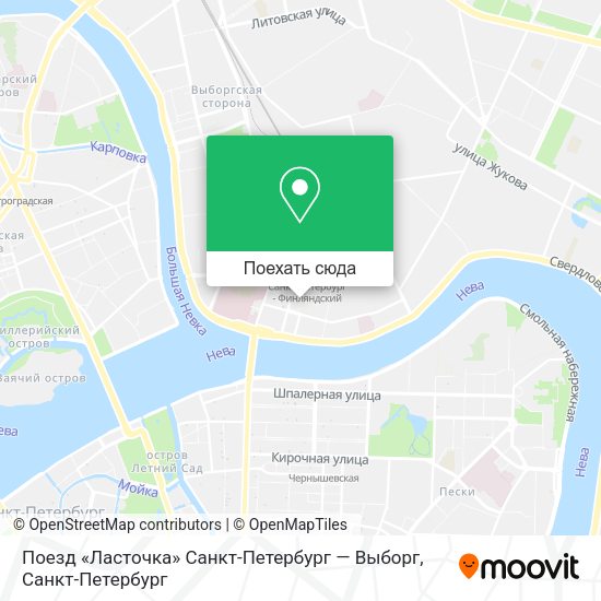 Карта Поезд «Ласточка» Санкт-Петербург — Выборг