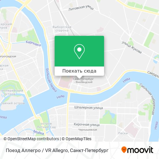 Карта Поезд Аллегро / VR Allegro
