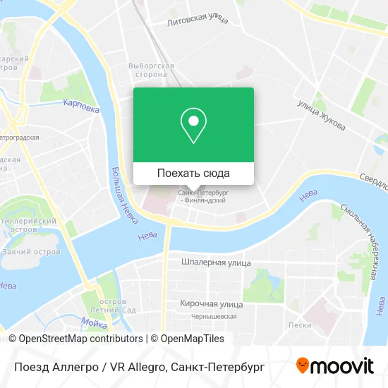 Карта Поезд Аллегро / VR Allegro