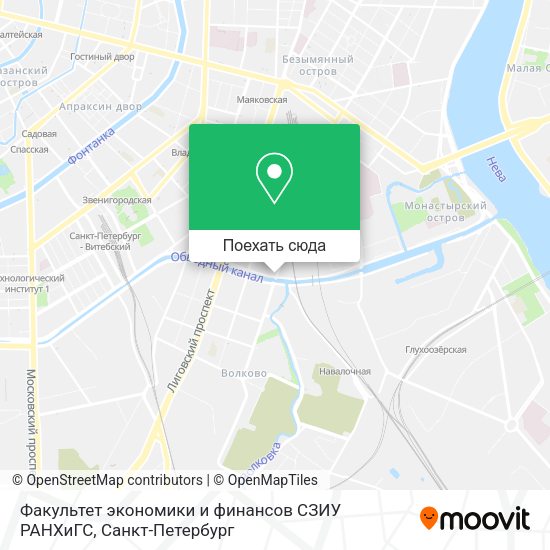 Карта Факультет экономики и финансов СЗИУ РАНХиГС