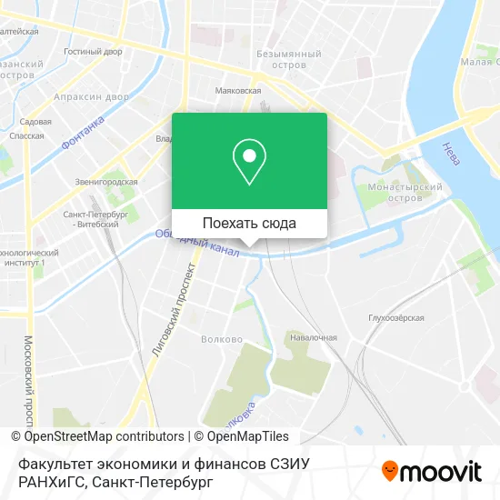 Карта Факультет экономики и финансов СЗИУ РАНХиГС
