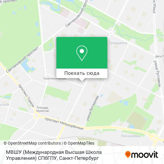 Карта МВШУ (Международная Высшая Школа Управления) СПбГПУ