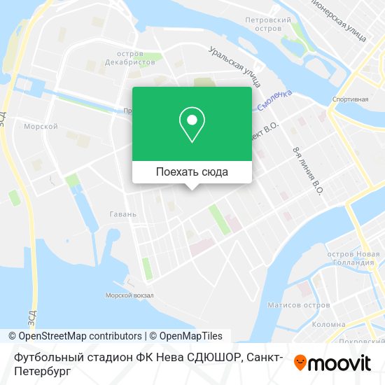 Карта Футбольный стадион ФК  Нева  СДЮШОР