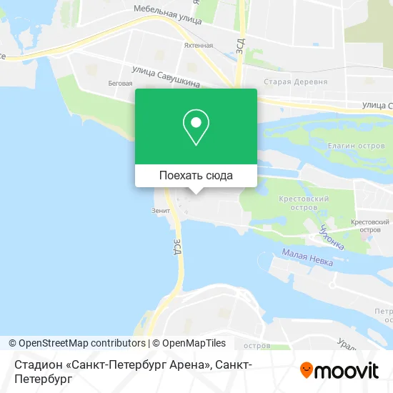 Карта Стадион «Санкт-Петербург Арена»
