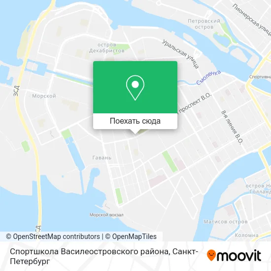 Карта Спортшкола Василеостровского района