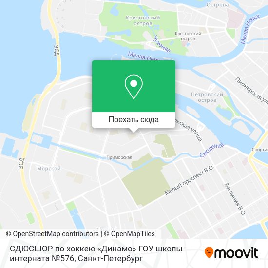 Карта СДЮСШОР по хоккею «Динамо» ГОУ школы-интерната №576