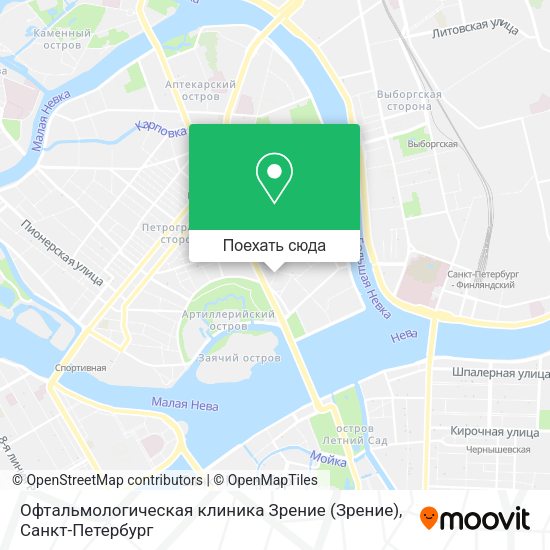Карта Офтальмологическая клиника Зрение