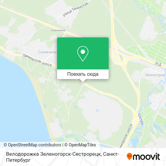Карта Велодорожка Зеленогорск-Сестрорецк