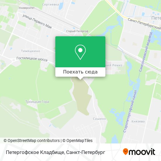 Карта Петергофское Кладбище