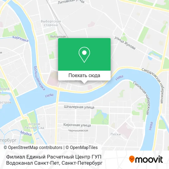 Карта Филиал Единый Расчетный Центр ГУП  Водоканал Санкт-Пет