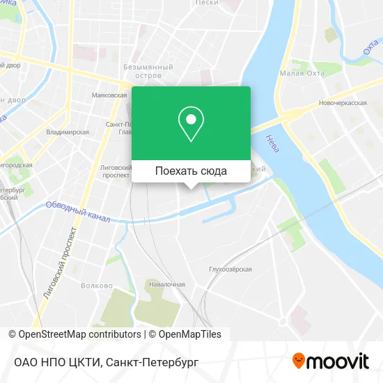 Карта ОАО  НПО ЦКТИ