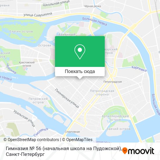 Карта Гимназия № 56 (начальная школа на Пудожской)