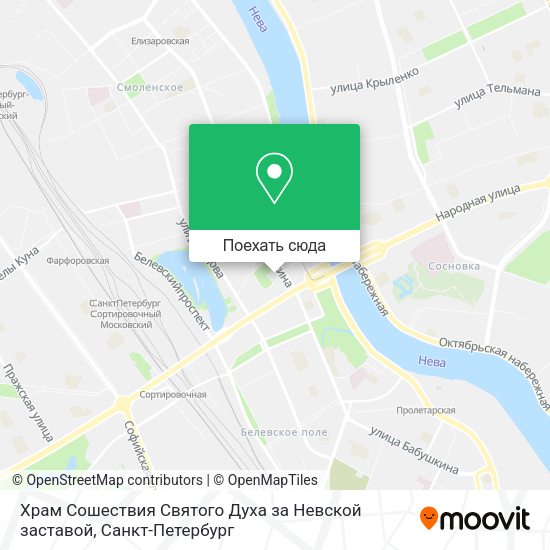 Карта Храм Сошествия Святого Духа за Невской заставой