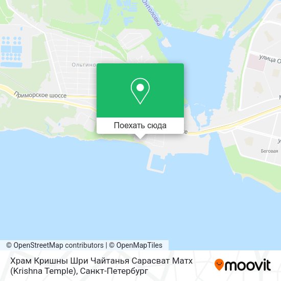 Карта Храм Кришны  Шри Чайтанья Сарасват Матх  (Krishna Temple)