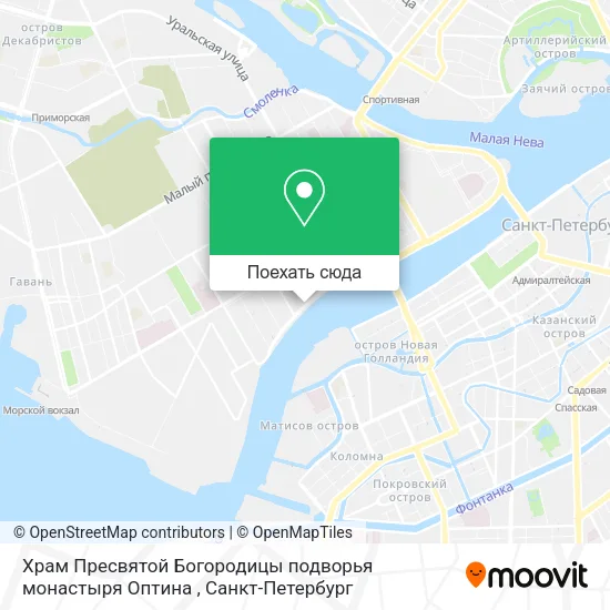 Карта Храм  Пресвятой Богородицы подворья монастыря Оптина