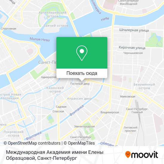 Карта Международная Академия имени Елены Образцовой
