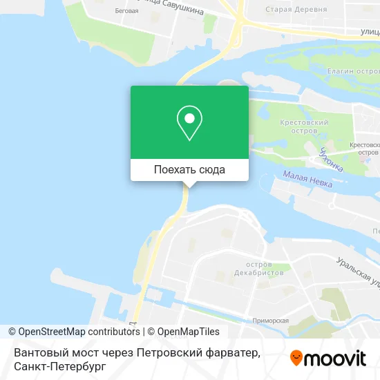 Карта Вантовый мост через Петровский фарватер