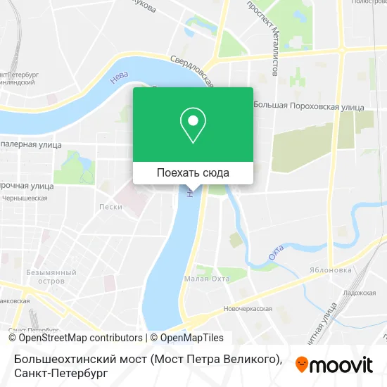 Карта Большеохтинский мост (Мост Петра Великого)