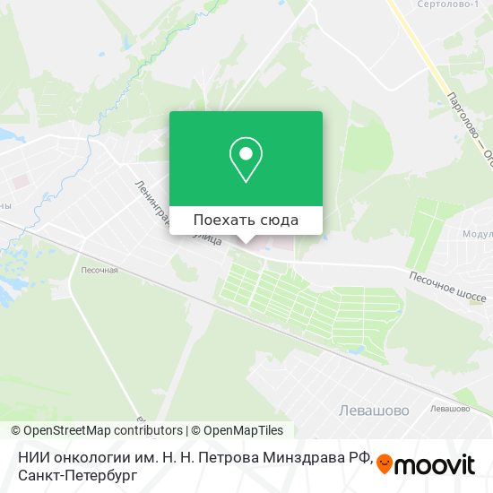 Карта НИИ онкологии им. Н. Н. Петрова Минздрава РФ