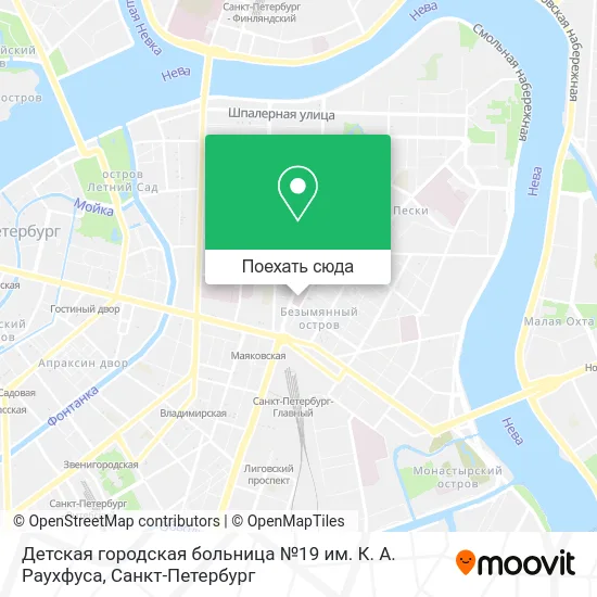 Карта Детская городская больница №19 им. К. А. Раухфуса