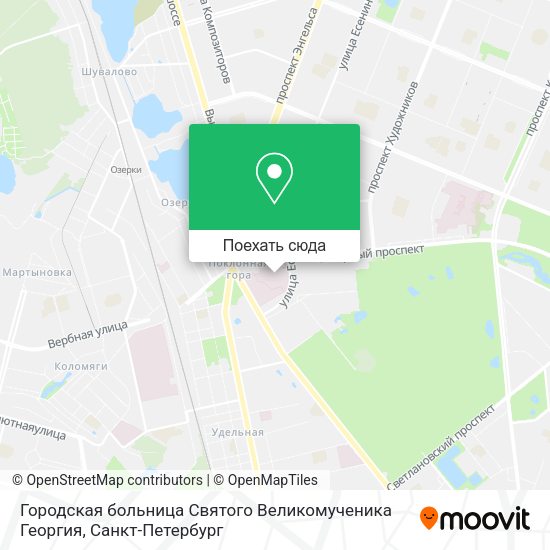 Карта Городская больница Святого Великомученика Георгия