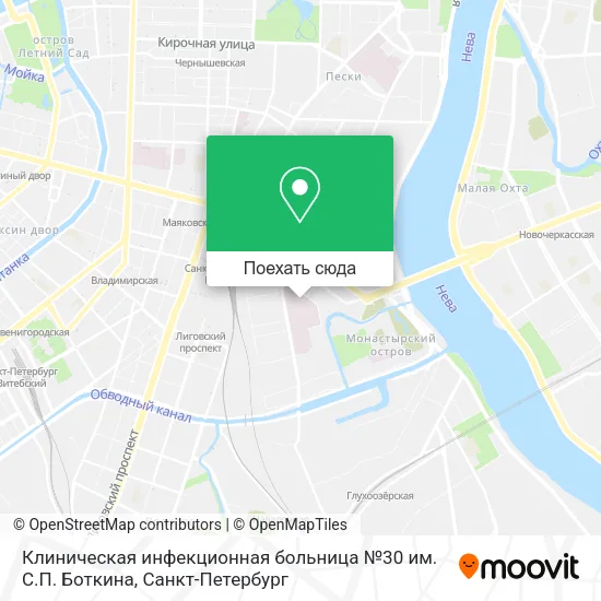 Карта Клиническая инфекционная больница №30 им. С.П. Боткина