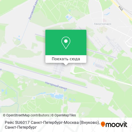 Карта Рейс SU6017 Санкт-Петербург-Москва (Внуково)