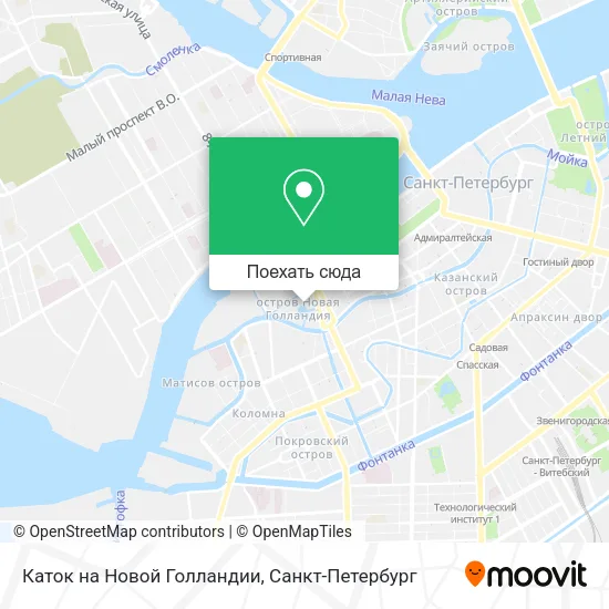Карта Каток на Новой Голландии