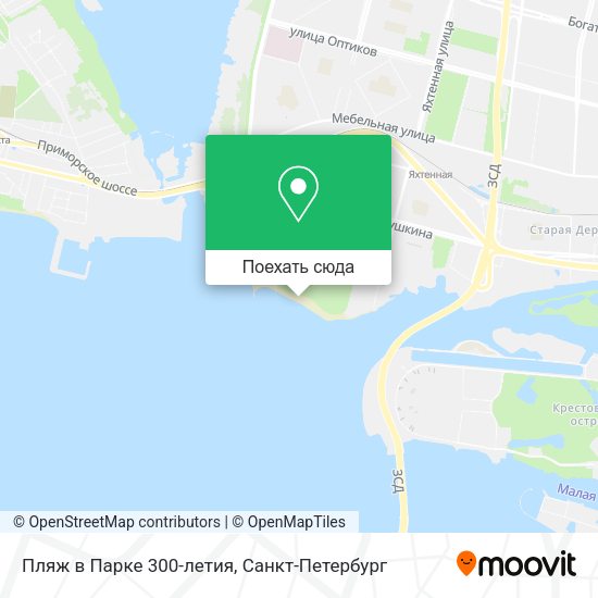 Карта Пляж в Парке 300-летия